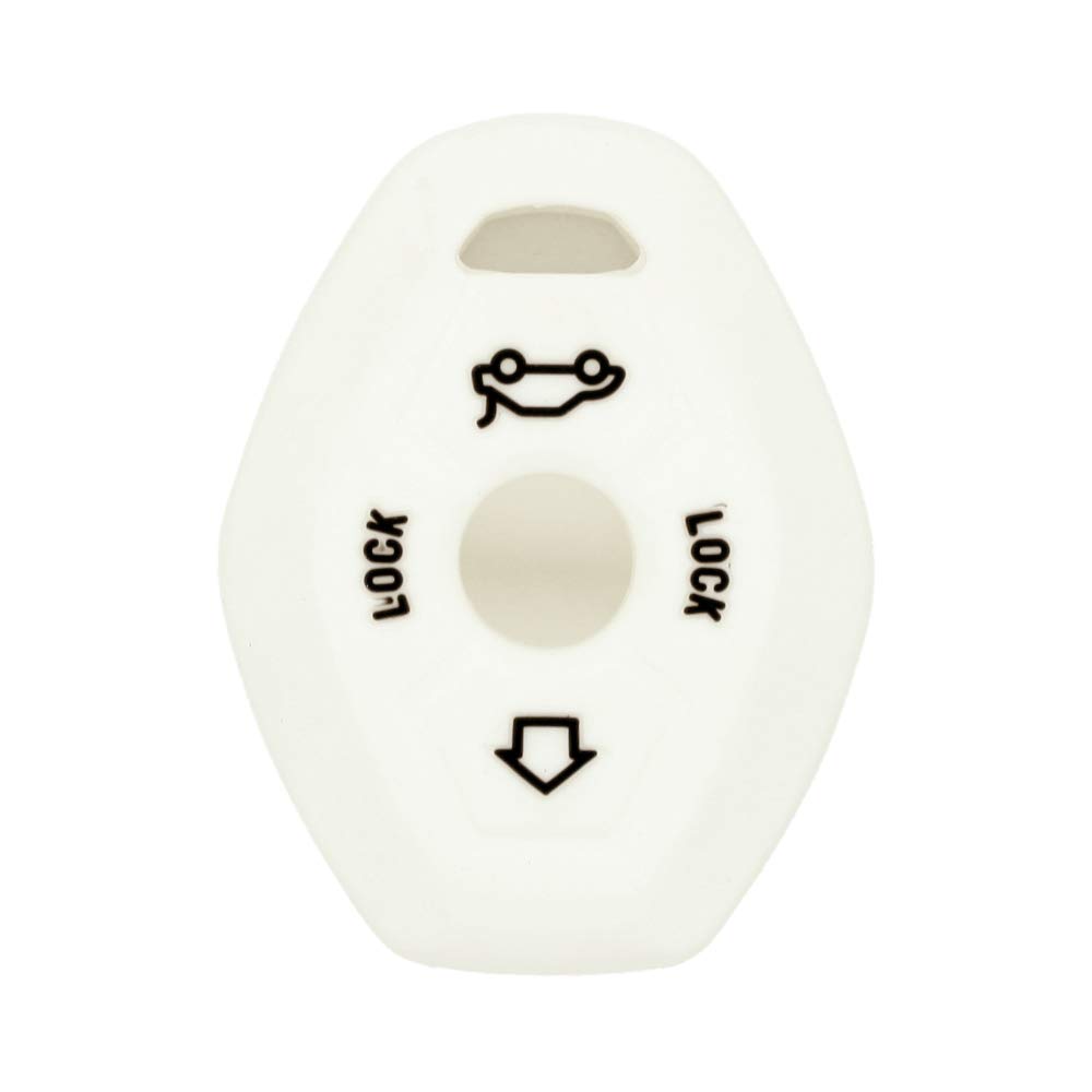 BROVACS Silicone Cover Protector Case Holder Skin Jacket Compatible with BMW 3 Button Remote Key Fob CV4902 White — image 1