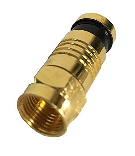 electrosmart Gold Plated F Plug Compression Connector - Suitable for RG6 WF100 Coaxial Cable (25, Gold)