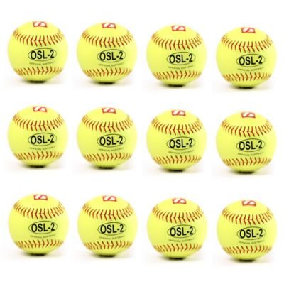 BARNETT OSL-2 high competition softball ball, size 12", yellow, 1 dozen