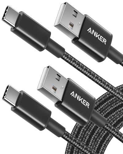 Anker Cable [2 Pack, 10FT], USB A to USB C Cable for Samsung Galaxy S10 S10+, LG V30, Beats Fit Pro and More (Black)