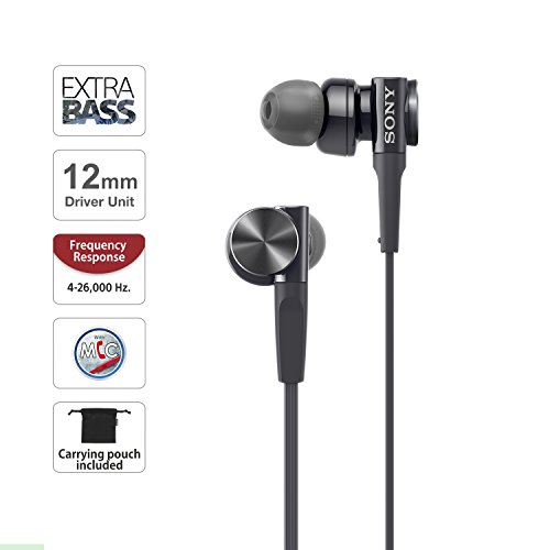 Sony MDR-XB75AP Premium in-Ear Extra Bass Headphones with Mic (Black)
