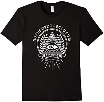 Mens illuminati all seeing eye pyramid humor nerd T-Shirt Small Black