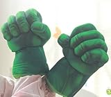 The Hulk Smash Hands Fists Big Soft Plush Gloves Pair Costume Green