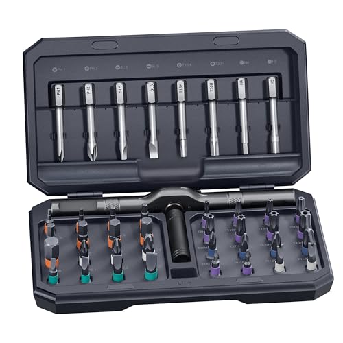 42 in 1 Magnetic Screwdriver, Screwdriver Set, Multi Bit Ratcheting Screwdriver Set with Storage Case Repair Tool Kit for Computer, Eyeglass, Bicycles, Watch, Ring Doorbell, Furniture and DIY