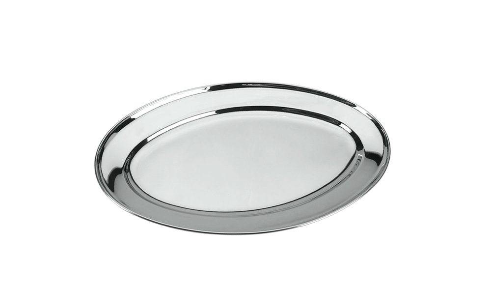 Metaltex Serving Plate Oval 35cm, Stainless Steel, Silver, 35 cm