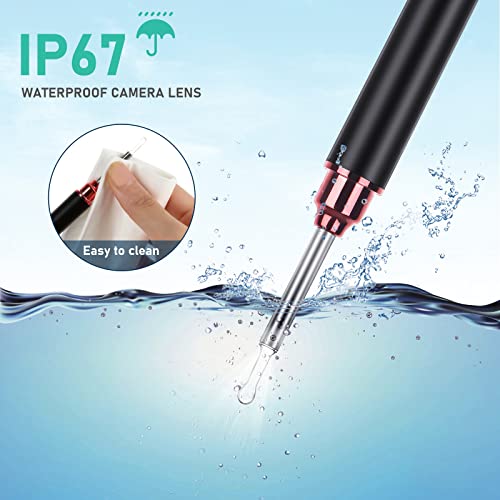 Ear Wax Removal Tool,Ear Cleaner Camera with 10 Pcs Ear Set,1080P HD Smart Rechargable,Ear Otoscope with 6 LED Lights Ear Cleaning Kit,Compatible with iPhone, Andriod Phones and Tablets(Black)