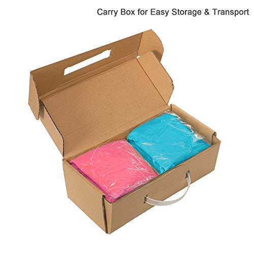 OOFIT Cornhole Bean Bags Set of 8 Weather Resistant for Tossing Corn Hole Game with Carrying Box (Pink, Blue)