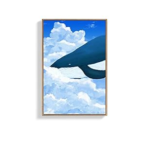 Framed Canvas Wall Art for Living Room, Bedroom Dolphins Canvas Prints for Home Decoration Ready to Hanging - 16x24 inches