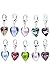 HooAMI 20pcs Glass Heart Clip On Charm Fit Link Bracelet