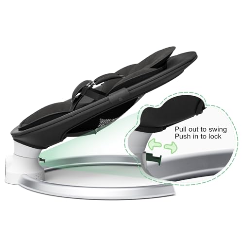 Electric Baby Rocking Chair, 0-9 kg, Baby Hammock with Bluetooth and Remote Control, Foldable Baby Rocking Chair with 5 Point Harness, Sun Visor and Mosquito Net