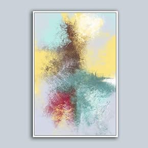 Framed Canvas Home Artwork Decoration Abstract Color Canvas Wall Art for Living Room, Bedroom - 16x24 inches