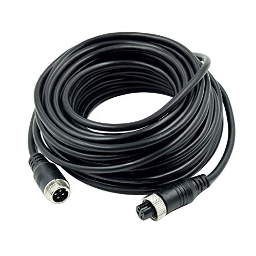 Hxchen 10M/33FT Car 4-Pin Aviation Video Extension Cable for CCTV Rearview Camera Truck Trailer Camper Bus Motorhome Vehicle Backup Monitor Waterproof Shockproof System - (1 Pc)