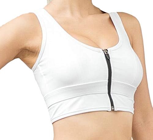 Easonp Women's Zip Front Push Up High Impact Quick Dry Yoga Fitness Sports Bras
