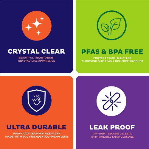 Stack Man [100 Sets 20 Oz.] Clear Plastic Cups With Straw Slot Lid