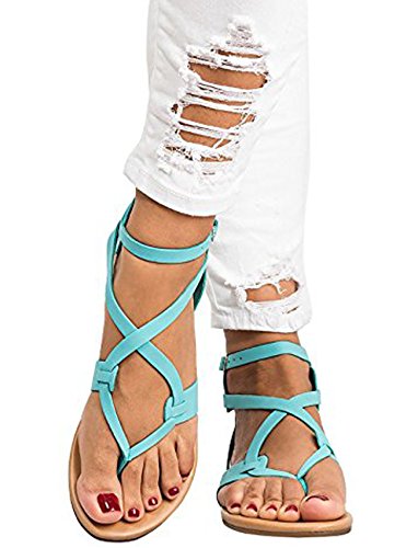ankle strap buckle flip flop gladiator thong flat sandals