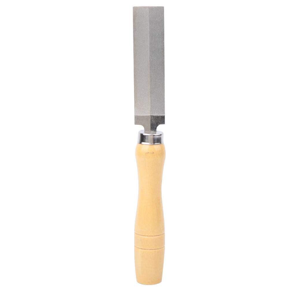 Diamond Rhombic File Wooden Handle Metal Grinding Woodworking Garden Tool,for Processing of Tools, Glass, Ceramics, Gemstones, Etc (75mm)