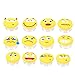 Wine Glass Charms – 12-Piece Suction Cup Wine Charm Drink Markers – Decorative Wine Glasses Tags with Funny Emoji Faces Icons, Yellow