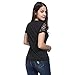 Tiantianmei Women's Bandage V Neck Lace Shoulder Short Sleeve T Shirt Black M