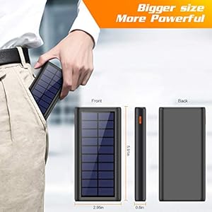 AOPAWA Powerbank Solare 26800mAh, Caricabatterie Solare Portatile Caricatore Solare Grande capacità Batteria Esterna… - immagine 8
