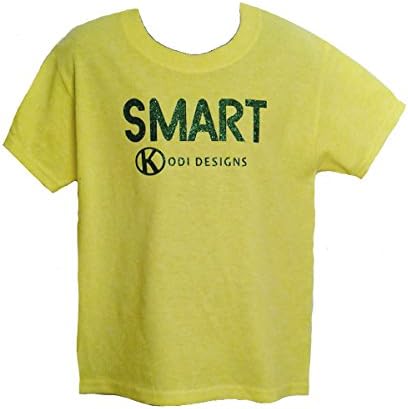 Kodi Designs Green Glitter "SMART" Lemon Yellow T-shirt