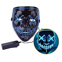 Tiktalk LED Light Up Mask,with 4 Light Modes,for Halloween Festival and Cosplay Party(Blue)