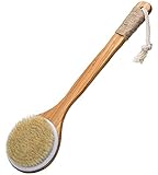 Bath Dry Body Brush-Natural Bristles Back Scrubber With Long Wooden Handle for Cellulite & Exfoliating by VAMIX