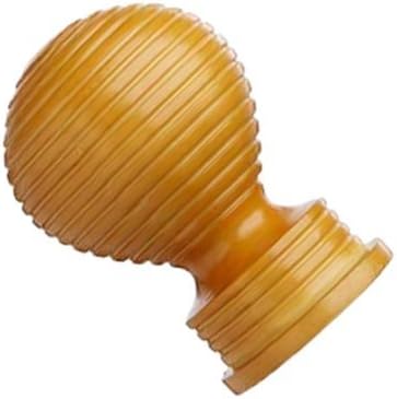 Integra 35mm Wood Works Ribbed Ball Curtain Pole Finial, Mid Oak