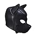HOT TIME Neoprene Puppy Hood Custom Animal Head Mask Novelty Costume Dog Head Masks (Large, Black)
