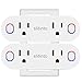 WiFi Smart Plug Socket Works with Alexa Echo/Google Home/IFTTT, Slitinto Dual Mini Smart Outlets with Remote Control Individually, Energy Monitoring and Timer, No Hub Required, ETL Listed-2 Pack