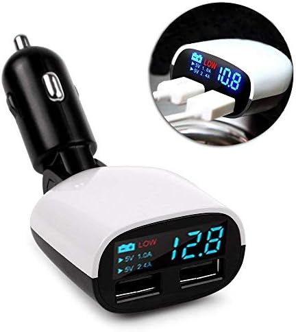 Rextan Oval 3.4A LCD Digital Display Car Charger for Fast Charging Suitable for iOS & Android Devices