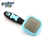 Slicker Brush, PETPAWJOY Dog Brush Gently Cleaning Pin Brush for Shedding Dog Hair Brush for Small Dogs Puppy Yorkie Poodle Rabbits Cats