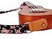 MUSIC FIRST Original Design “Rosa Multiflora in Black” Soft Muslin & Genuine Leather Ukulele Strap Ukulele Shoulder Strap