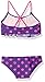Kanu Surf Girls' Karlie Flounce Bikini Beach Sport 2 Piece Swimsuit, Suzie Purple Dot, 8