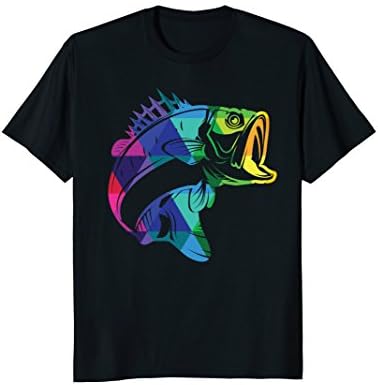 Mens Fishing Tshirt for Bass Fisherman Fishing Gifts for Him XL Black