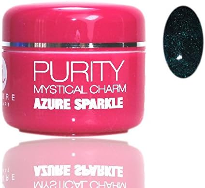 Purity Mystical Charm UV Gel Azure Sparkle 0.18oz (5g) One Phase Professional Salon Quality Self-Levelling