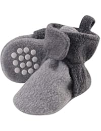 Luvable Friends Unisex Baby Cozy Fleece Booties, Heather Charcoal Heather Gray, 12-18 Months
