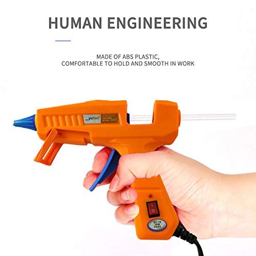 Hot Glue Gun,30W High Temp Heavy Duty Hot Melt Glue Gun Kit with 30pcs Glue Sticks(7.2'' x 0.27") for DIY Projects, Arts and Crafts, Home Quick Repairs & Sealing, Artistic Creation (Orange) - Thumbnail 2