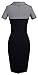 HOMEYEE Women's Retro Chic Colorblock Lapel Career Tunic Dress B238 (M, White +Black - Short Sleeve)