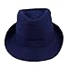 HDE Kid's Short Brim Trilby Fedora Hat (Navy Blue)