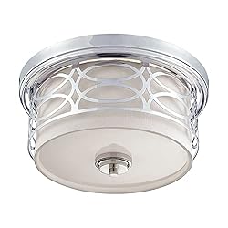 NUVO 60/4627 Two Light Flush Mount, Polished Nickel