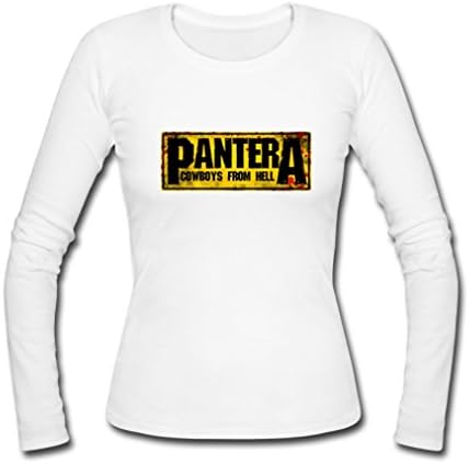 HJGBEDS Womens Pantera Letter Fonts Long Sleeve Tees XL White