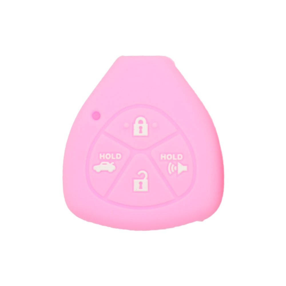 BROVACS Silicone Cover Protector Case Holder Skin Jacket Compatible with TOYOTA 4 Button Remote Key Fob CV2416 Pink — image 1