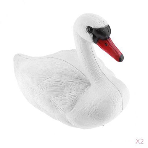 Dovewill 2x Full Size White Swan Decoy for Hunting &Fishing Floating Swan Bird Decor - Thumbnail 2