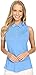 adidas Golf Women's Essentials Heather Sleeveless Polo Shirt, Lucky Blue, Large