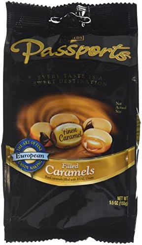 Passports Filled Caramels Bag, 5.5 Ounce (Pack of 8)