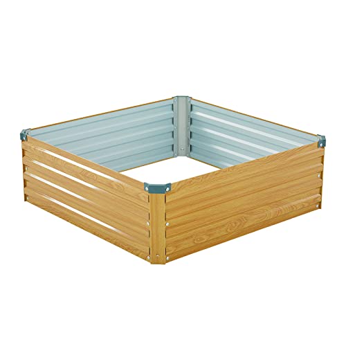 zizin Aluminum Raised Garden Bed Kit 4x3x1FT Outdoor Galvanized