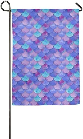 Fish Scales Purple Summer Beach Inspirational Seasonal Outdoor Garden Flags Polyester Fiber Stand 12x18 Banners