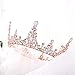 Barode Rose Gold Wedding Crowns and Tiaras Crystal Bride Queen Crowns Opal Rhinestone Bridal Wedding Hair Accessories for Women