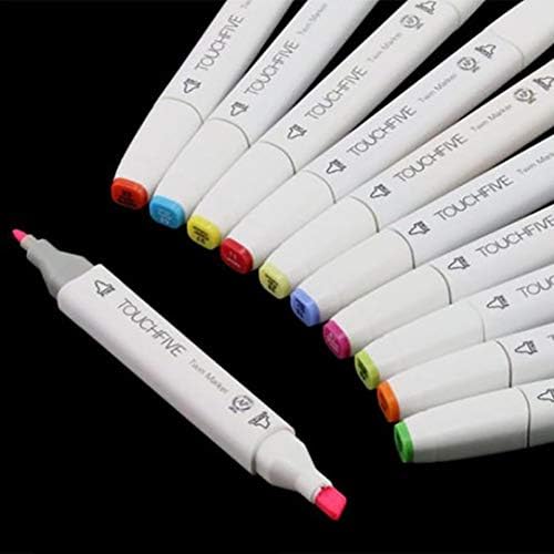 KFSO Mark Pen,TOUCHFIVE Flat Double Headed Animation Design Pen Paint Sketch Drawing Ink Marker Pen,Color Random (A)