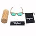 Ynport Mens/Womens Polarized Full Charcoal Bamboo Frame Classic Wooden Coated Sunglasses, Vintage Eyewear, Floating in Water